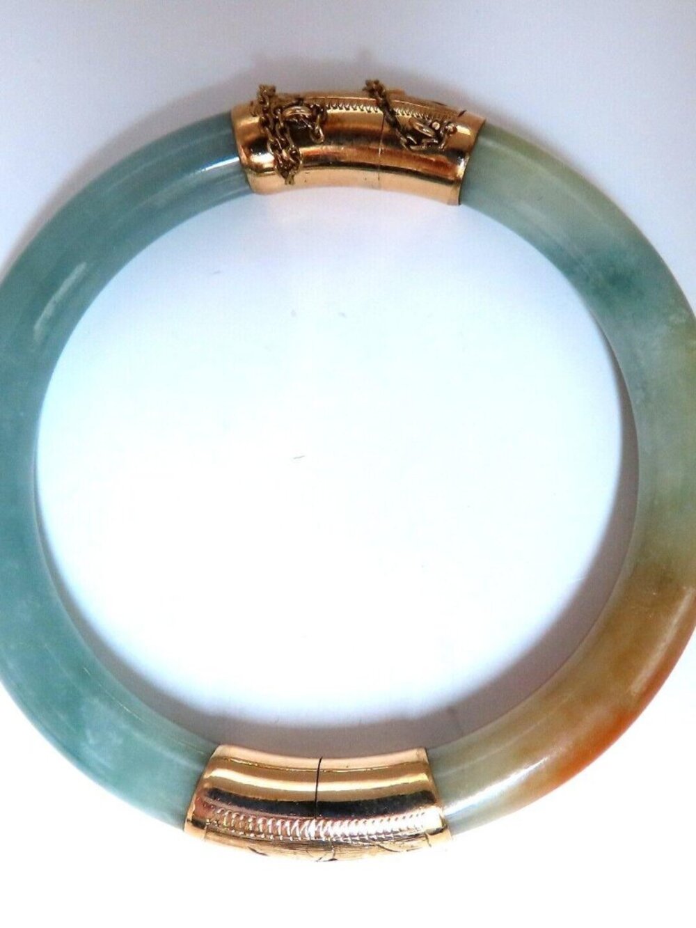GIA Certified Natural Jade Bangle Bracelet 14kt 44541*